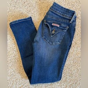 Hudson Jeans Women’s Size 27 Blue Collin Flap Pockets Skinny Double Button EUC
